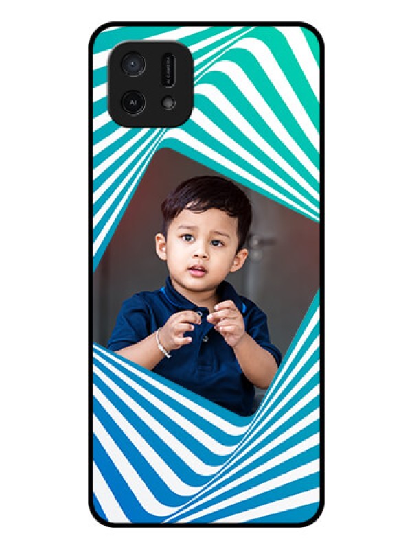Custom Oppo A16e Personalized Glass Phone Case - Abstract Spiral Design