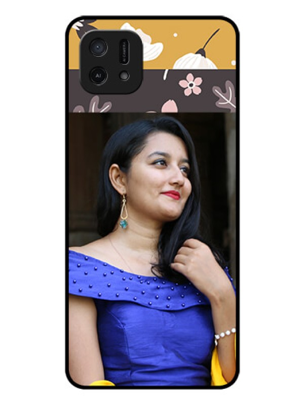 Custom Oppo A16e Custom Glass Phone Case - Stylish Floral Design
