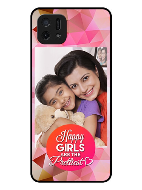 Custom Oppo A16e Photo Printing on Glass Case - Abstract Triangle Design