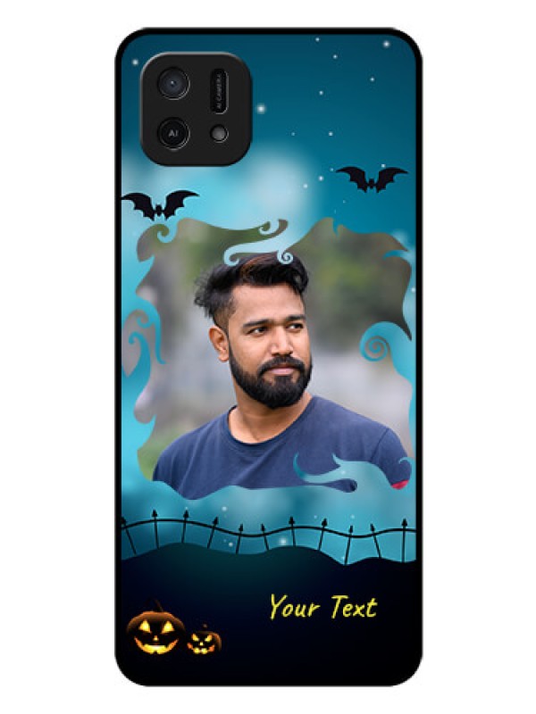 Custom Oppo A16e Custom Glass Phone Case - Halloween frame design