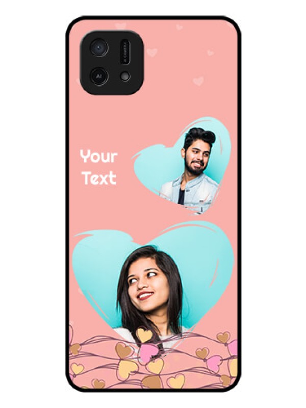 Custom Oppo A16e Custom Glass Mobile Case - Love Doodle Design