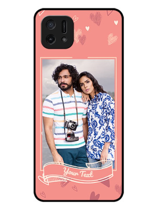 Custom Oppo A16e Custom Glass Phone Case - Love doodle art Design