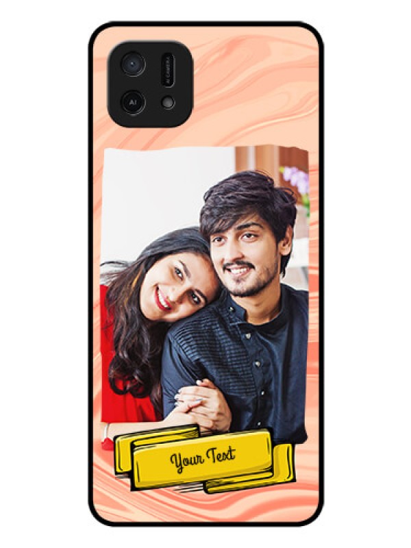 Custom Oppo A16e Personalized Glass Phone Case - Marble Texture Design