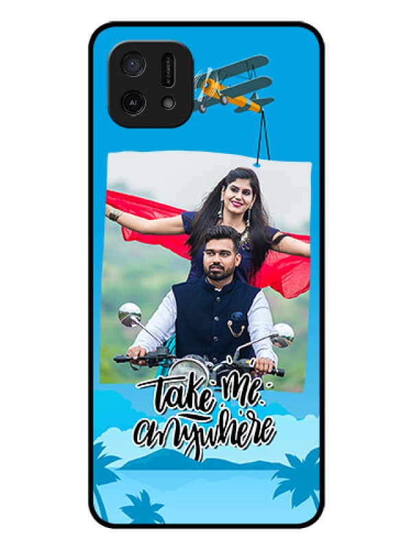 Custom Oppo A16e Custom Glass Mobile Case - Traveller Design