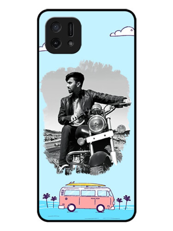 Custom Oppo A16e Photo Printing on Glass Case - Travel & Adventure Design