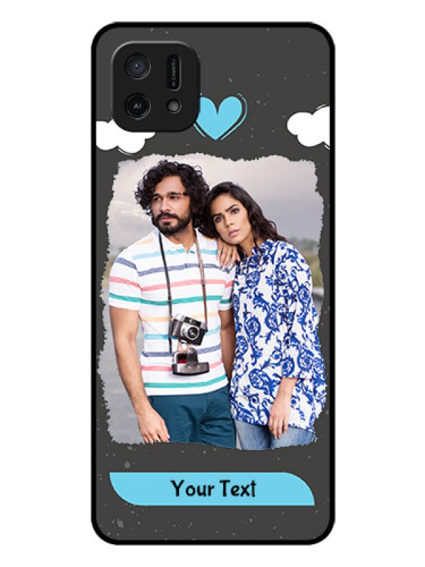 Custom Oppo A16e Custom Glass Phone Case - Splashes with love doodles Design