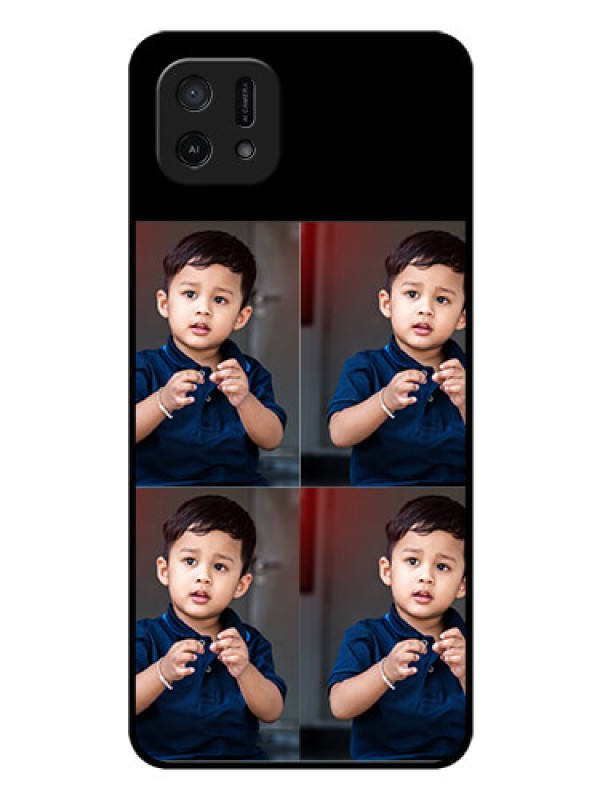 Custom Oppo A16e 4 Image Holder on Glass Mobile Cover