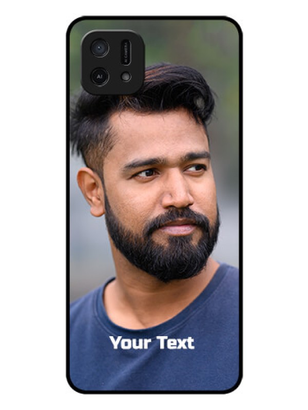 Custom Oppo A16e Glass Mobile Cover: Photo with Text