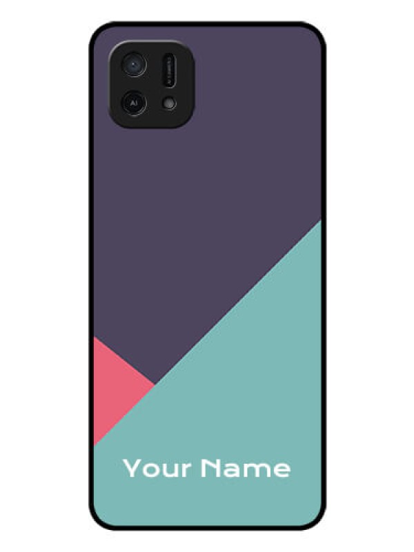 Custom Oppo A16e Custom Glass Mobile Case - Tri Color abstract Design