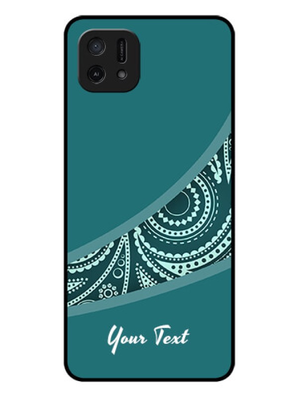 Custom Oppo A16e Photo Printing on Glass Case - semi visible floral Design
