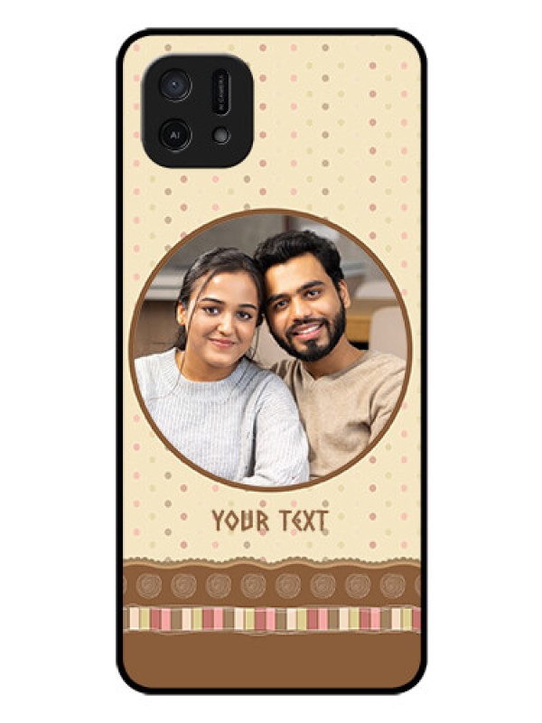Custom Oppo A16k Custom Glass Mobile Case - Brown Dotted Mobile Case Design
