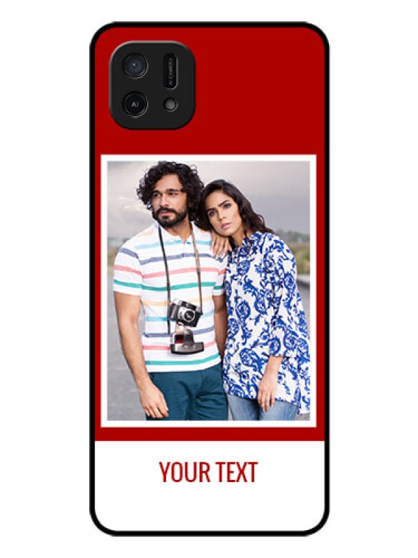 Custom Oppo A16k Personalized Glass Phone Case - Simple Red Color Design