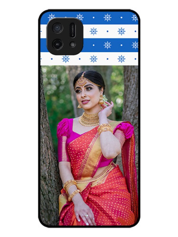 Custom Oppo A16k Photo Printing on Glass Case - Snow Pattern Design