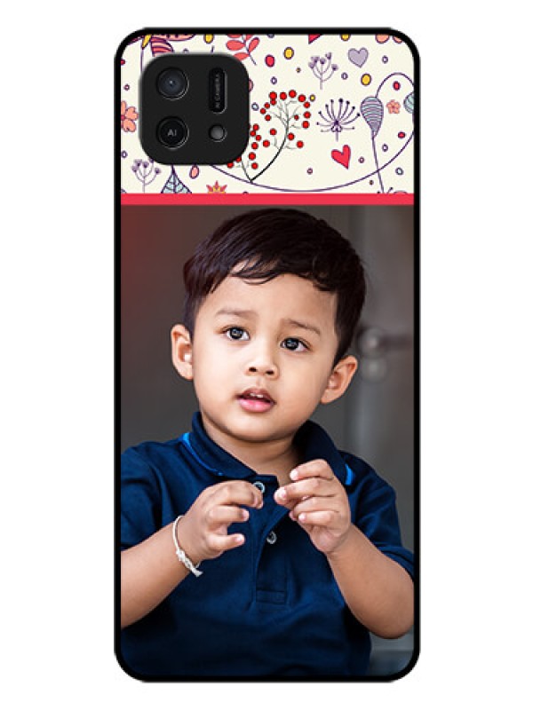 Custom Oppo A16k Custom Glass Mobile Case - Premium Floral Design