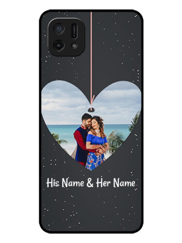 Custom Oppo A16k Custom Glass Phone Case - Hanging Heart Design