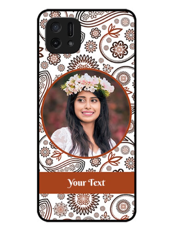 Custom Oppo A16k Custom Glass Mobile Case - Abstract Flower Design