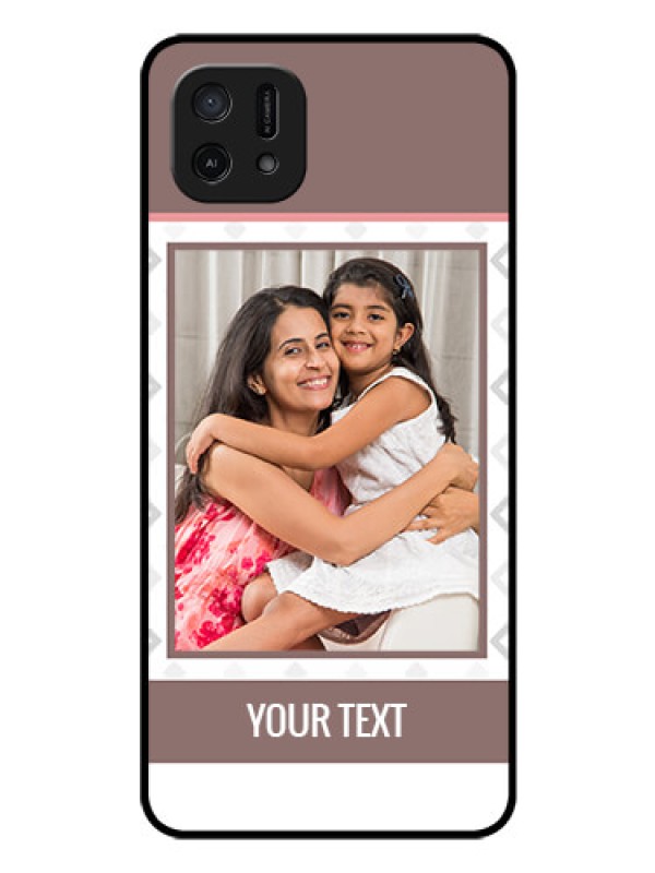 Custom Oppo A16k Photo Printing on Glass Case - Simple Diamond Design