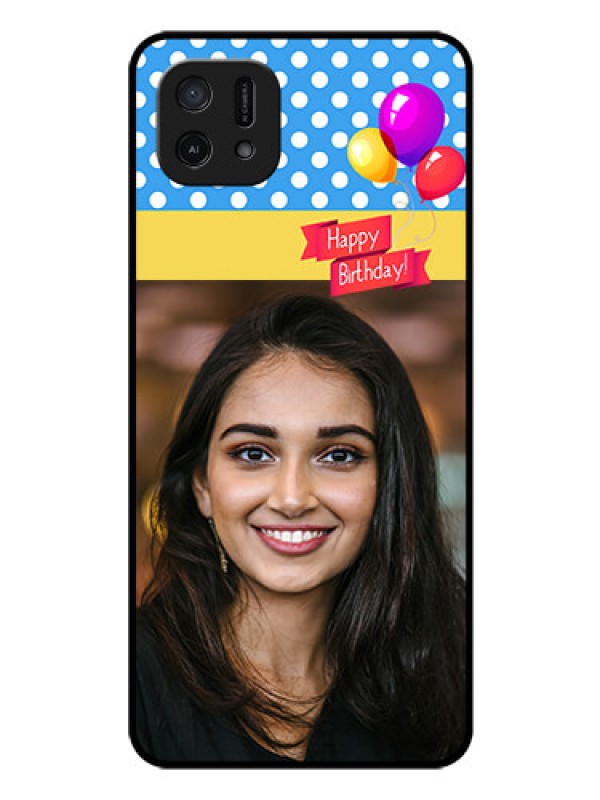 Custom Oppo A16k Custom Glass Mobile Case - Happy Birthday Design
