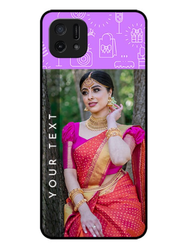 Custom Oppo A16k Custom Glass Mobile Case - Birthday Icons Design