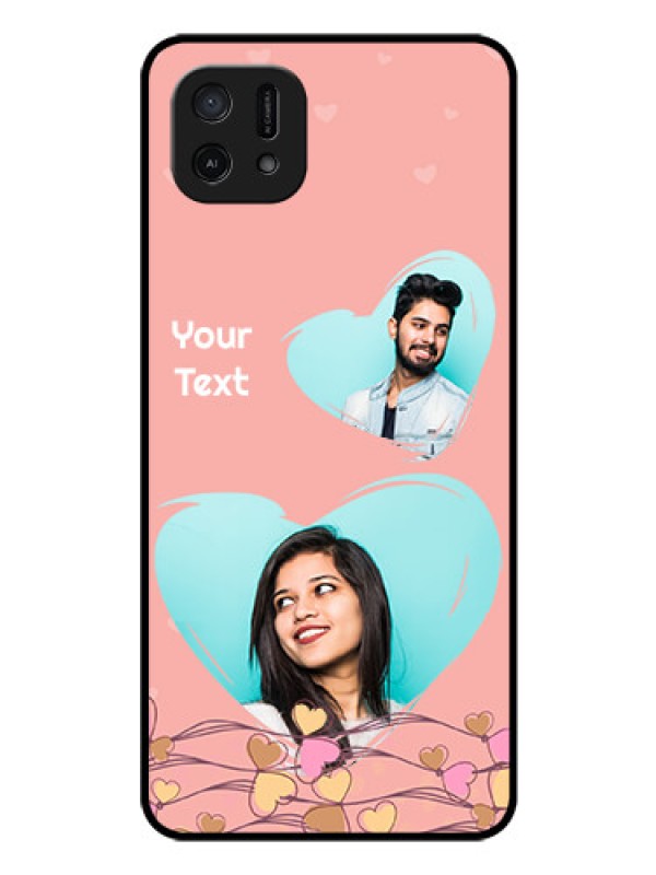 Custom Oppo A16k Custom Glass Mobile Case - Love Doodle Design