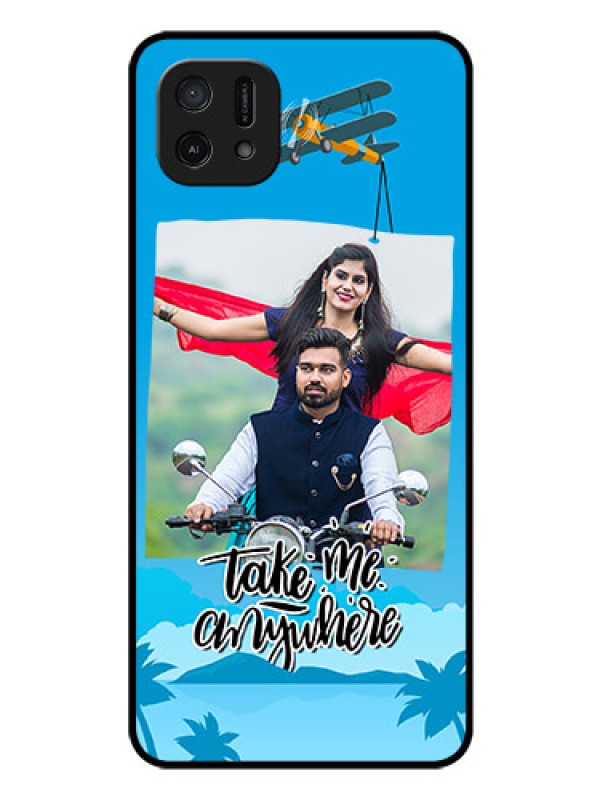 Custom Oppo A16k Custom Glass Mobile Case - Traveller Design