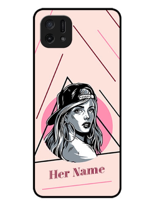 Custom Oppo A16k Personalized Glass Phone Case - Rockstar Girl Design