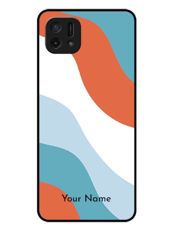 Custom Oppo A16k Custom Glass Mobile Case - coloured Waves Design