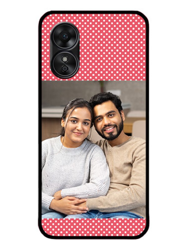 Custom Oppo A17 Custom Glass Phone Case - White Dotted Design