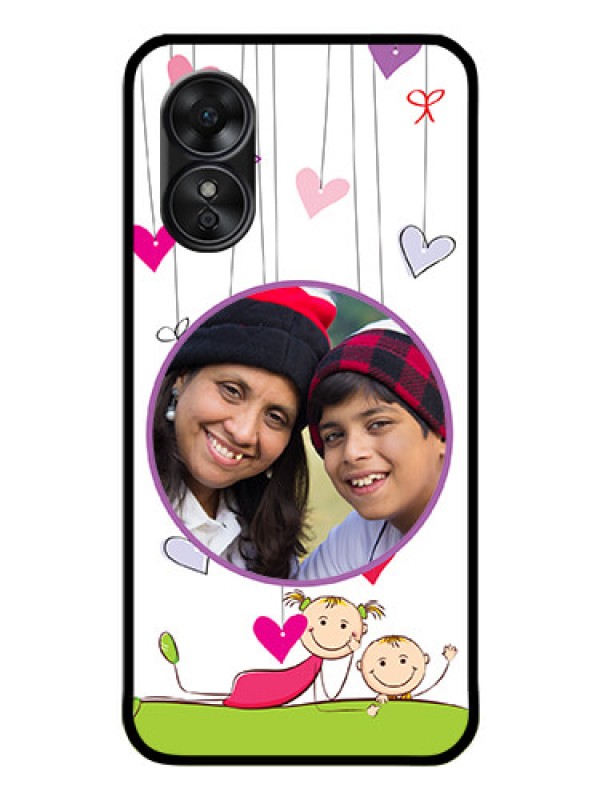 Custom Oppo A17 Photo Printing on Glass Case - Cute Kids Phone Case Design