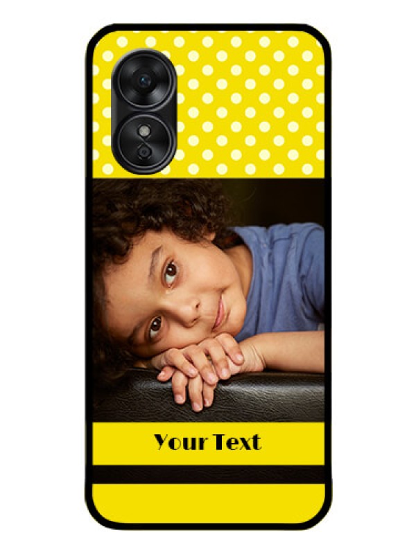 Custom Oppo A17 Custom Glass Phone Case - Bright Yellow Case Design