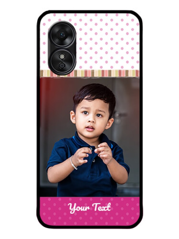 Custom Oppo A17 Photo Printing on Glass Case - Cute Girls Cover Design