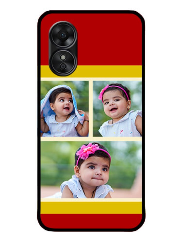 Custom Oppo A17 Custom Glass Mobile Case - Multiple Pic Upload Design