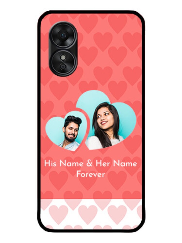 Custom Oppo A17 Personalized Glass Phone Case - Couple Pic Upload Design