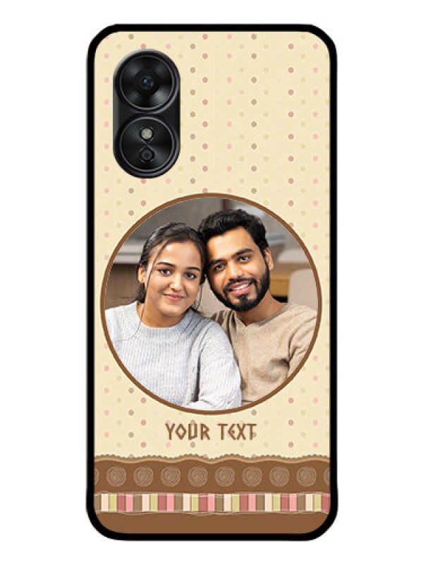 Custom Oppo A17 Custom Glass Mobile Case - Brown Dotted Mobile Case Design