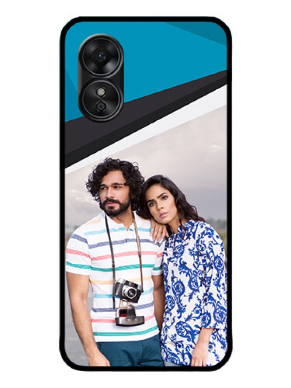 Custom Oppo A17 Photo Printing on Glass Case - Simple Pattern Photo Upload Design