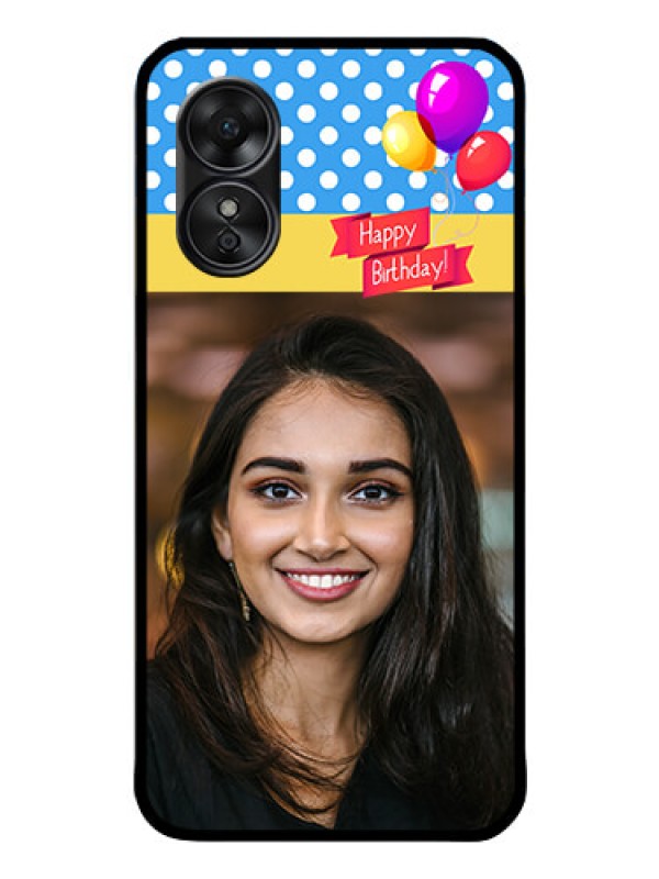 Custom Oppo A17 Custom Glass Mobile Case - Happy Birthday Design