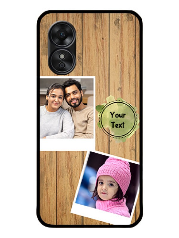 Custom Oppo A17 Custom Glass Phone Case - Wooden Texture Design