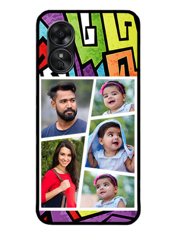 Custom Oppo A17 Custom Glass Phone Case - Graffiti pattern Design
