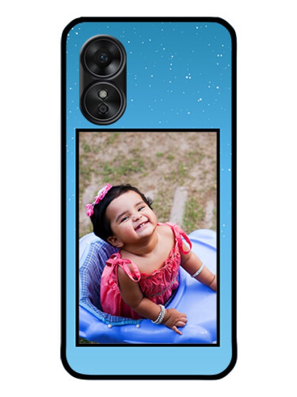 Custom Oppo A17 Custom Glass Mobile Case - Wave Pattern Colorful Design