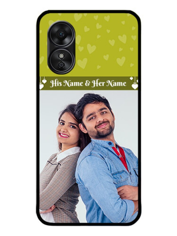 Custom Oppo A17 Custom Glass Phone Case - You & Me Heart Design