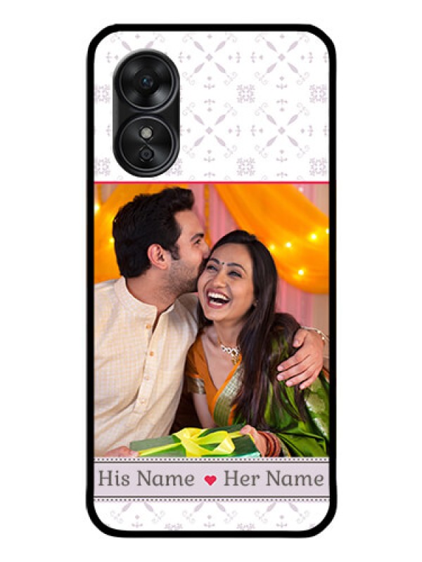 Custom Oppo A17 Custom Glass Mobile Case - with Photo and Ethnic Design