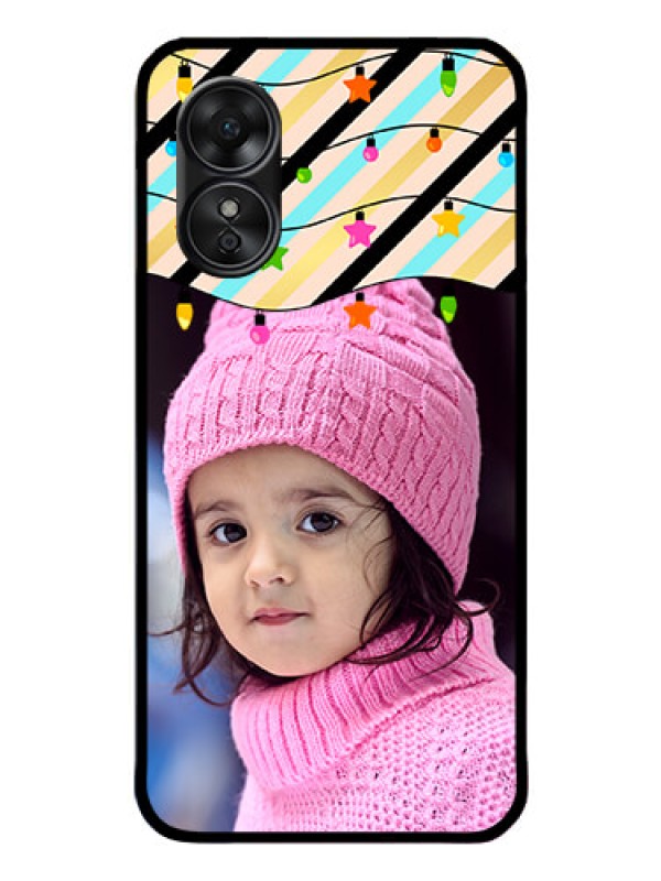 Custom Oppo A17 Custom Glass Mobile Case - Lights Hanging Design