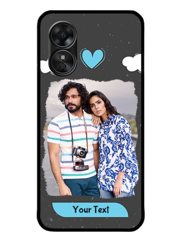 Custom Oppo A17 Custom Glass Phone Case - Splashes with love doodles Design