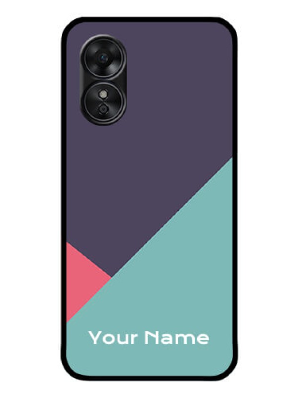 Custom Oppo A17 Custom Glass Mobile Case - Tri Color abstract Design