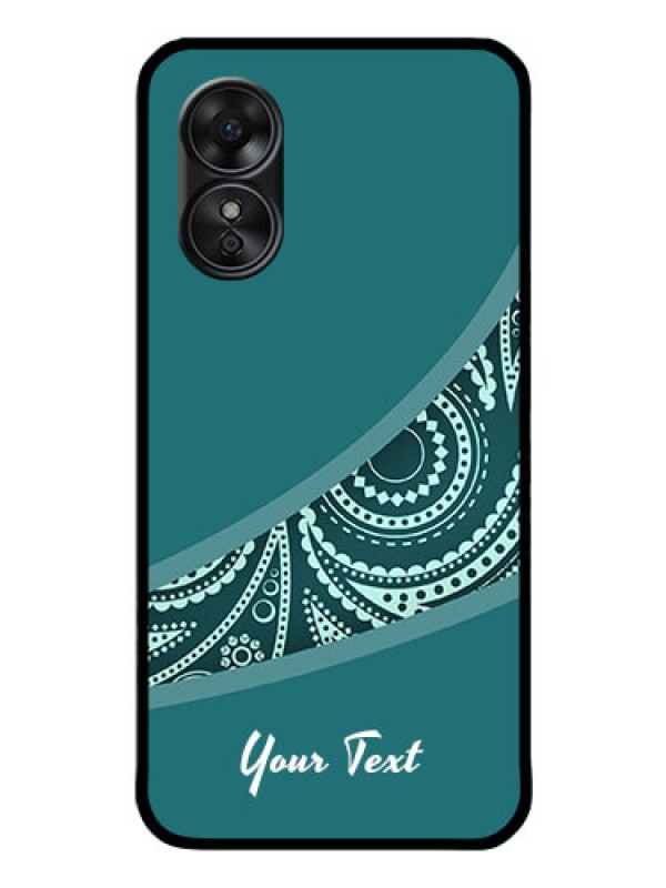Custom Oppo A17 Photo Printing on Glass Case - semi visible floral Design