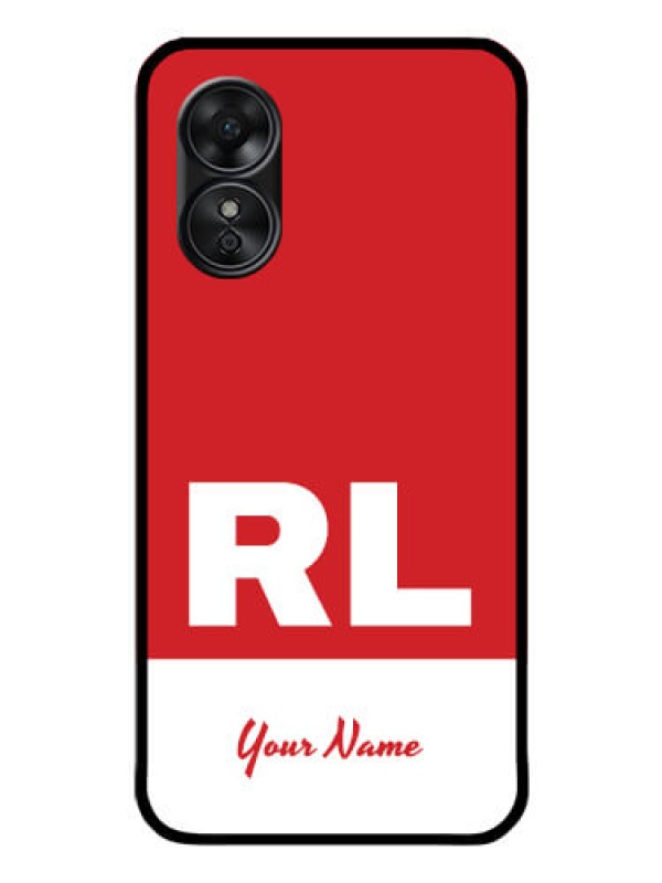 Custom Oppo A17 Personalized Glass Phone Case - dual tone custom text Design