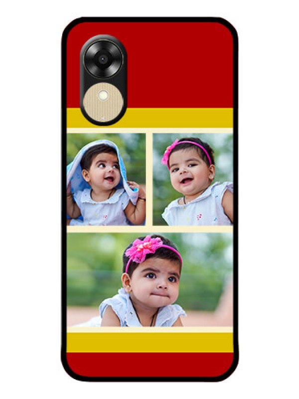 Custom Oppo A1k Custom Glass Mobile Case - Multiple Pic Upload Design