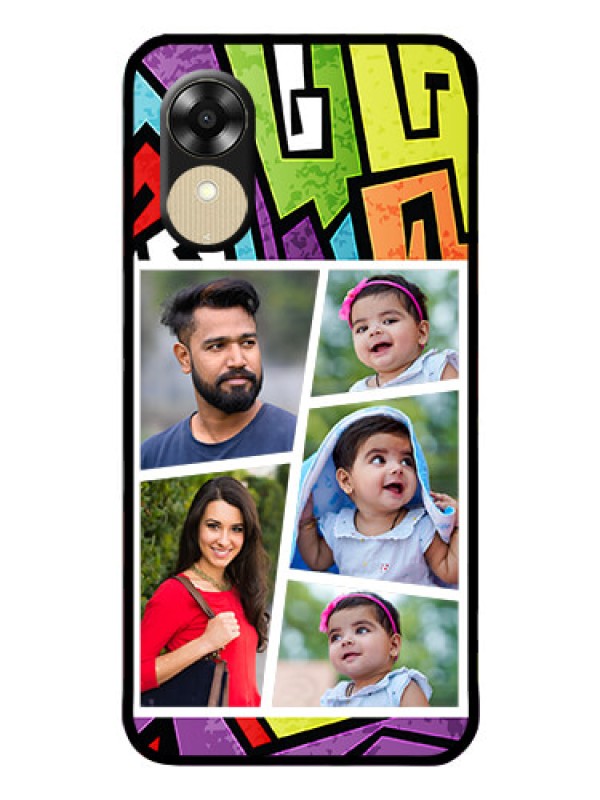 Custom Oppo A1k Custom Glass Phone Case - Graffiti pattern Design
