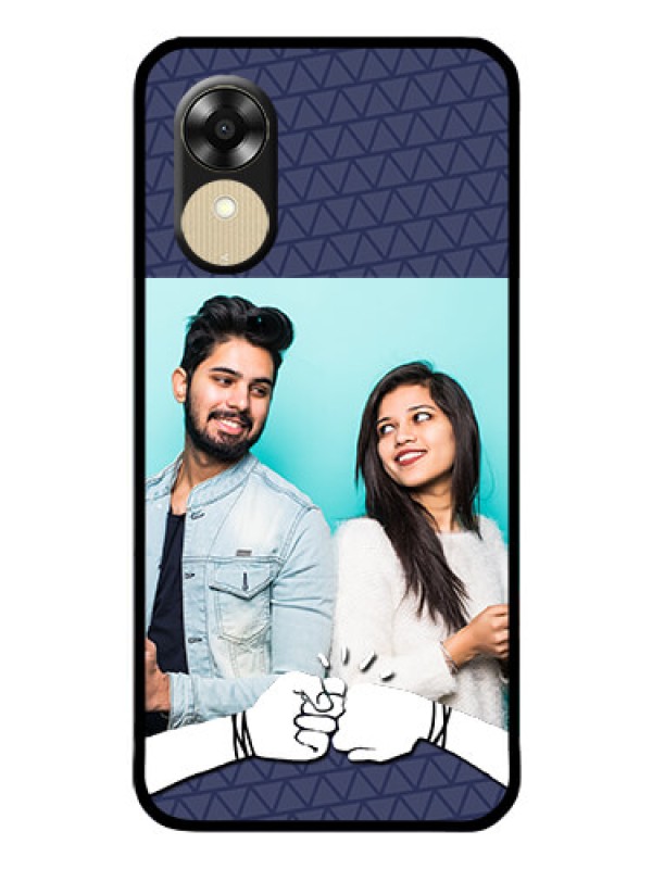Custom Oppo A1k Photo Printing on Glass Case - with Best Friends Design
