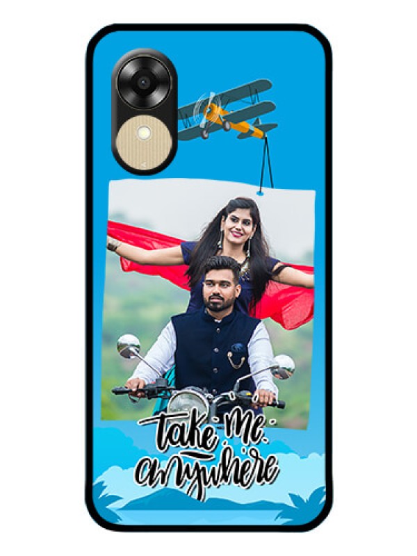 Custom Oppo A1k Custom Glass Mobile Case - Traveller Design